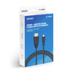 Kabel HDMI (M) - micro HDMI (M) z Ethernetem,  2m, CL-40/M