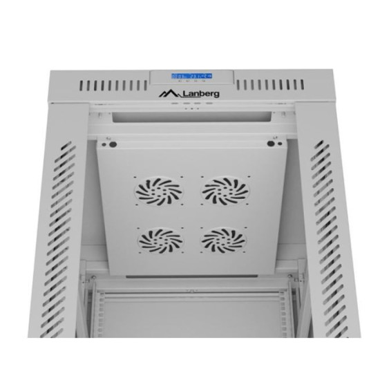 Szafa stojąca rack 19' 42U 600x800 szara drzwi szklane flack pack 