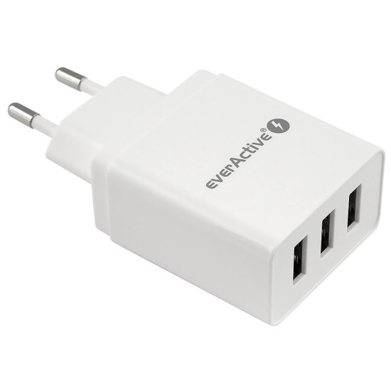Ładowarka sieciowa 3x USB 3,4A Iq smart charging Biała 