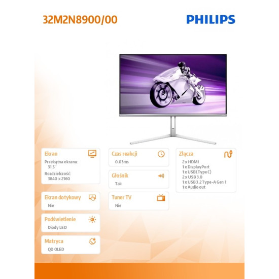Monitor 32M2N8900 31.5 cala QD-OLED 240Hz 4K HDMIx2 