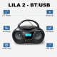 Radioodtwarzacz CD LILA2 USB/BT srebrny 