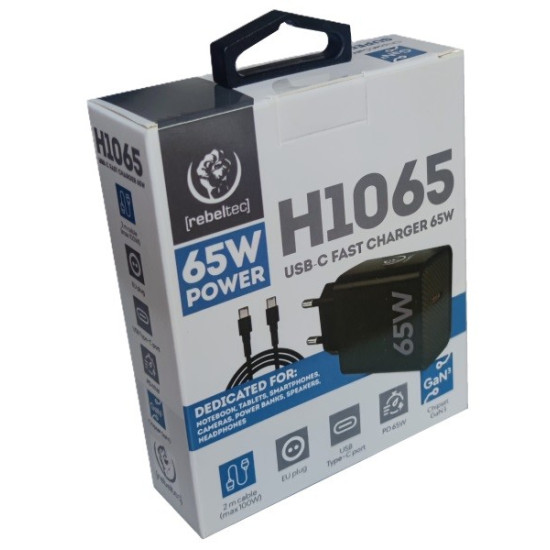 Zasilacz PD65W USB-C uniwersalny do notebooków, smartfonów, tabletów, power banków oraz innych urządzeń z gniazdem zasilającym USB-C