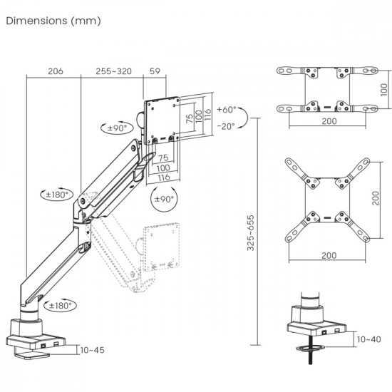 Uchwyt do monitora podwójny 27 kg MC-968 