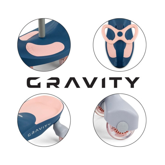 Jeździk grawitacyjny Gravity granatowo-różowy