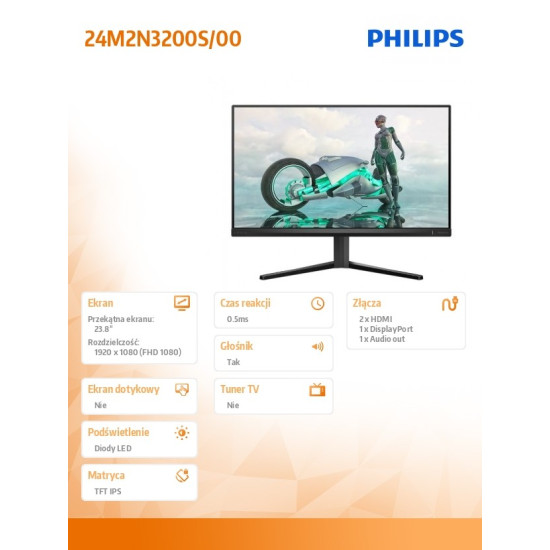 Monitor 24M2N3200S IPS 23.8 cala 180Hz HDMIx2 DP Głośniki 