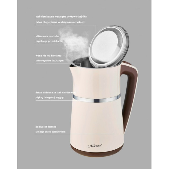 Czajnik elektryczny 1,7l  2200W  MR-030-BEIGE
