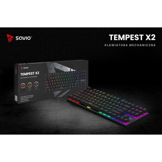 Klawiatura mechaniczna RGB Tempest X2 Outemu Red 