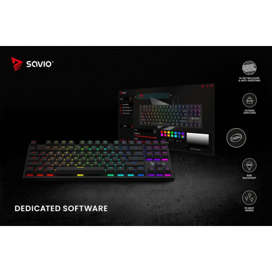 Klawiatura mechaniczna RGB Tempest X2 Outemu Red 