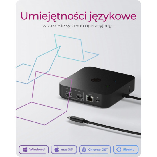 Stacja dokująca IB-DK4090-C 12w1, 3x HDMI,LAN,USB, PD do 100W 