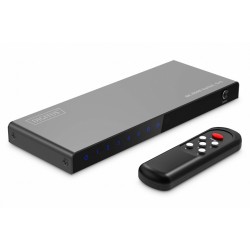 Przełącznik/Switch 8K HDMI 5x1, 60Hz (4:4:4), HDR, HDCP 2.3, pilot, Czarny