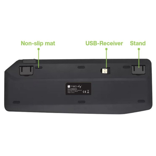 Klawiatura bezprzewodowa BT/RF 2.4GHz touchpad LED 