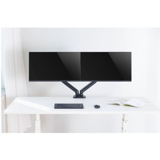 Uchwyt na dwa monitory 17-32 cali 9kg biurkowy obrotowy gazowy 