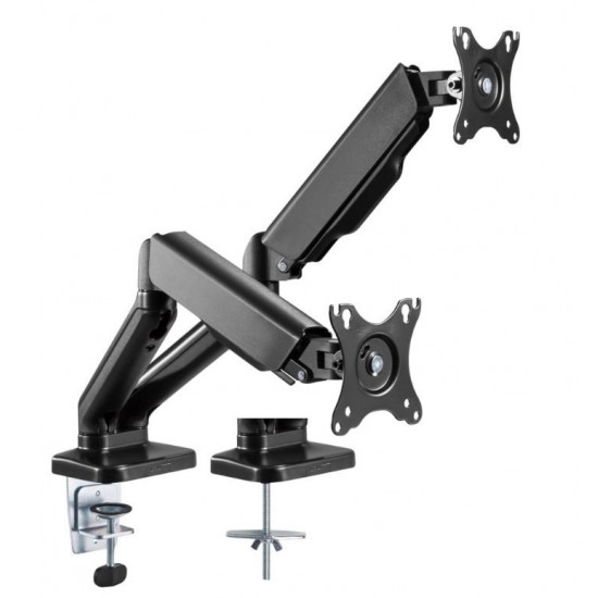 Uchwyt na dwa monitory 17-32 cali 9kg biurkowy obrotowy gazowy 