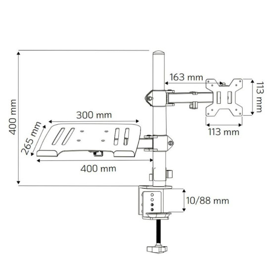 Uchwyt do monitora 13-32 cali i laptop 17 cali biurkowy obrotowy 