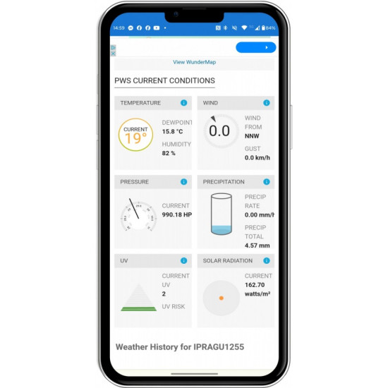 Profesjonalna Stacja meterologiczna wifi SMART z czujnik 7w1 