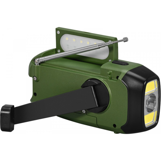 Radio przenośne alarmowe AM/FM, latarka, power bank, bateria słoneczna 