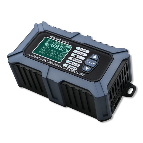 Inteligentna mikroprocesorowa ładowarka z testerem baterii i funkcją naprawy 12V | 6A | LCD | Prostownik do akumulatora AGM LiFePO4 GEL 