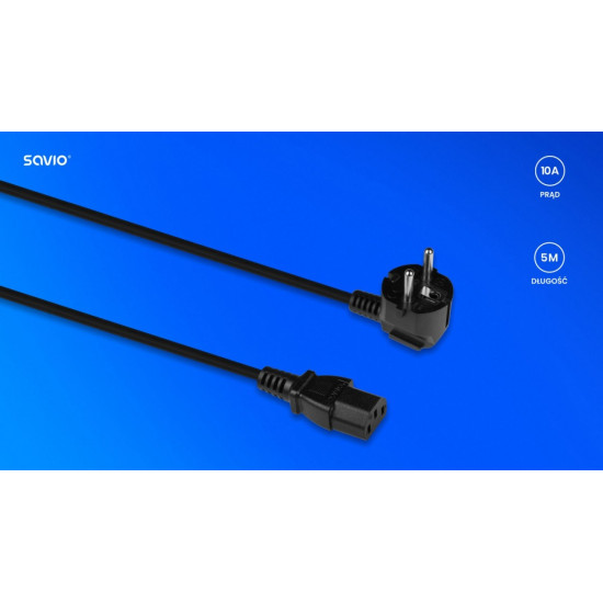 Kabel zasilający CEE 7/7 (E/F) - IEC C13, 5m, CL-181