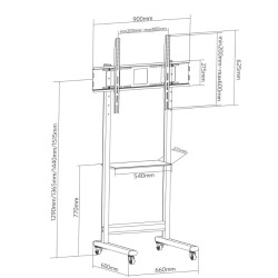 Stojak mobilny 50-90 cali 70kg z półką AV