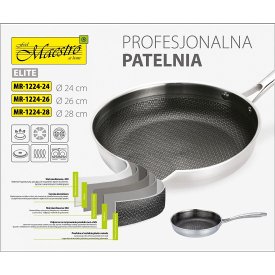 Profesjonalna patelnia 28 cm MR-1224-28