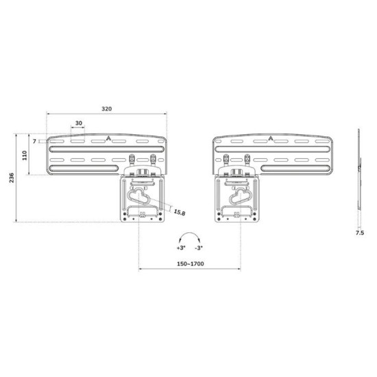 Uchwyt ścienny do telewizora WL30-265BL1 43-85 cali