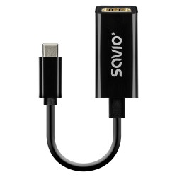 Adapter USB-C (M) - HDMI (F), 4K, 30Hz, plastik, AK-79 