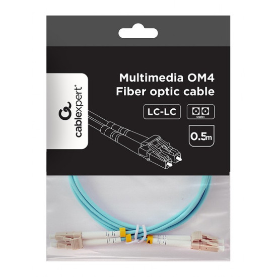 Kabel światłowodowy wielomodowy duplex OM4 50/125, LC/LC, 0.5m