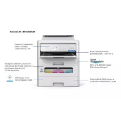 Drukarka EP-C800RDW kolor A4/34ppm/3.8pl/(W)LAN/PCL6 