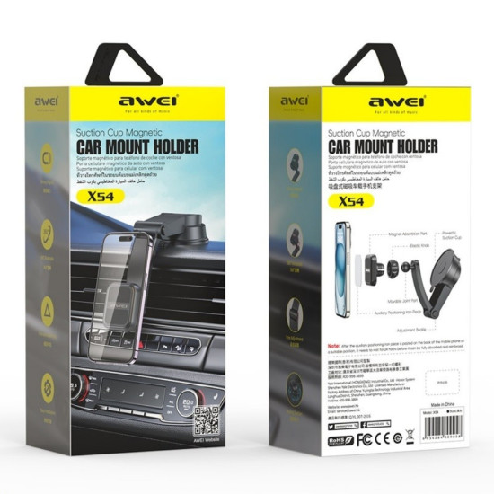 Uchwyt samochodowy X54 magnetyczny uniwersalny do szyby lub kokpitu 