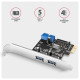 PCEU-232RS Kontroler PCIe 2+2x port USB 3.2 GEN 1, UASP, SP & LP 15-pin SATA zasilacz