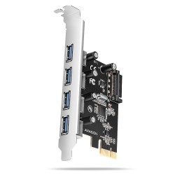 PCEU-430RS Kontroler PCIe 4x port USB 3.2 GEN 1, UASP, chipset  Renesas, 15-pin SATA zasilacz