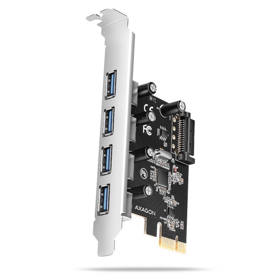 PCEU-430RS Kontroler PCIe 4x port USB 3.2 GEN 1, UASP, chipset  Renesas, 15-pin SATA zasilacz