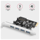 PCEU-430RS Kontroler PCIe 4x port USB 3.2 GEN 1, UASP, chipset  Renesas, 15-pin SATA zasilacz