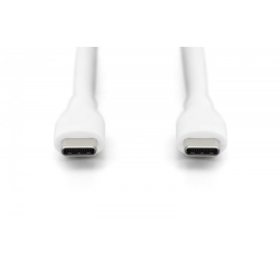 Kabel zasilający silikonowy USB-C - USB-C, USB 2.0 60W, 0,5m Biały