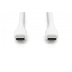 Kabel zasilający silikonowy USB-C - USB-C, USB 2.0 60W, 1m Biały