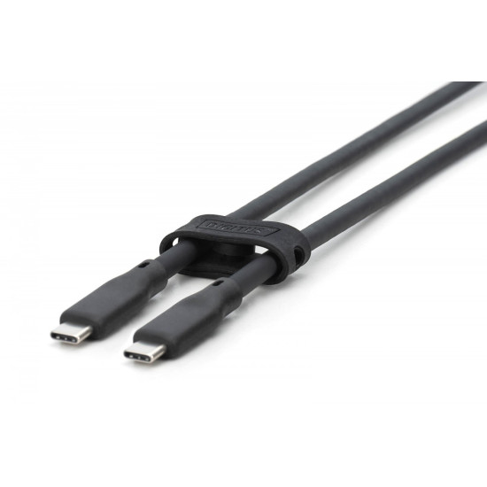 Kabel połączeniowy silikonowy USB-C - USB-C, USB 3.2 Gen1 5G 4K 100W, 2m czarny