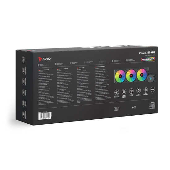 Chłodzenie wodne CPU ARGB VELOX 360mm 