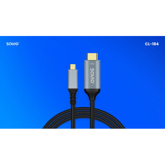 Kabel USB-C do HDMI v2.0b, 3m, miedź CL-184