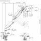 Uchwyt biurkowy gazowy do 1 monitora LED/LCD 17-45 cali L-35HD 1-15KG 1xUSB-A 1xUSB-C 3.0 HEAVY DUTY 