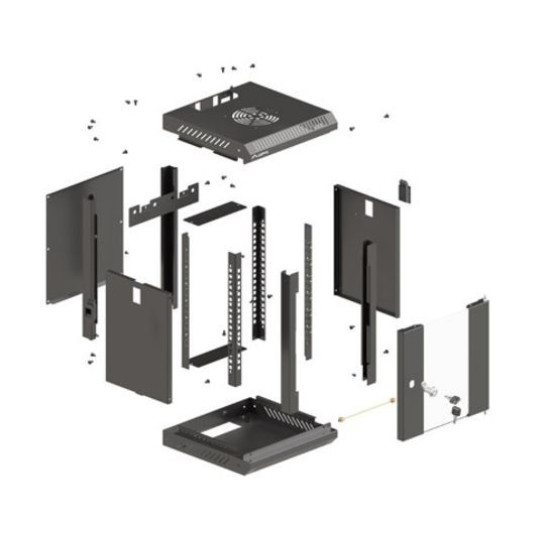 Szafa instalacyjna rack wisząca 10 cali 6U 300x300 czarna