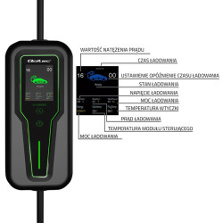 Mobilna ładowarka do samochodu elektrycznego EV z regulacją 2w1  Typ2 | 7kW | CEE 3 PIN | 230V | LCD | Przenośna | Wallbox | 5m 