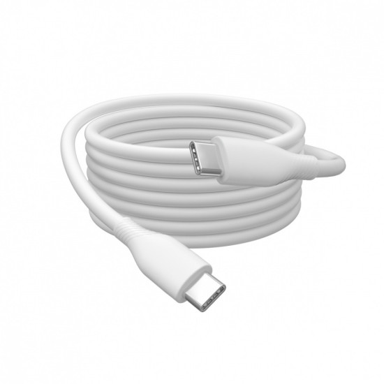 Kabel zasilający silikonowy USB-C - USB-C, USB 2.0 60W, 1m Biały