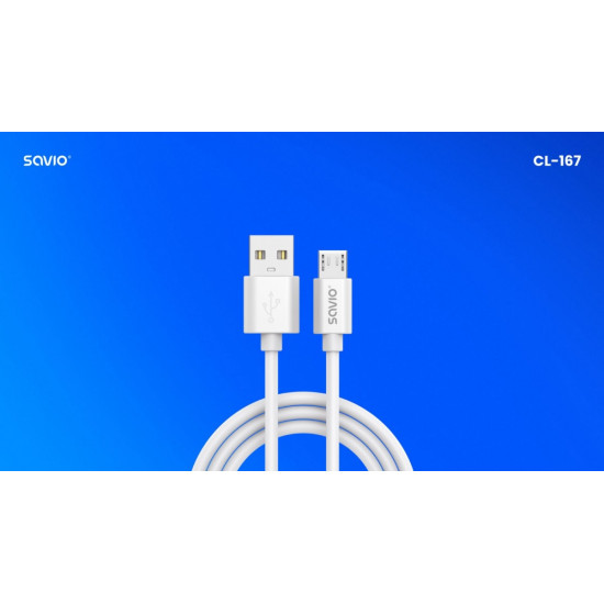 Kabel USB- A - micro USB, 2A, 3m, CL-167