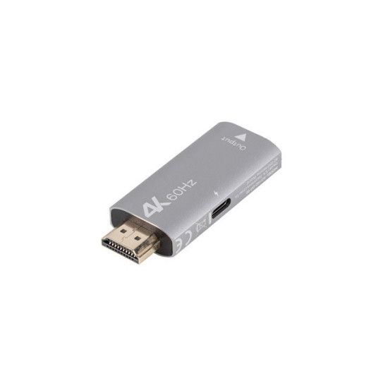Adapter HDMI(M)-Displayport(F)4K srebrny