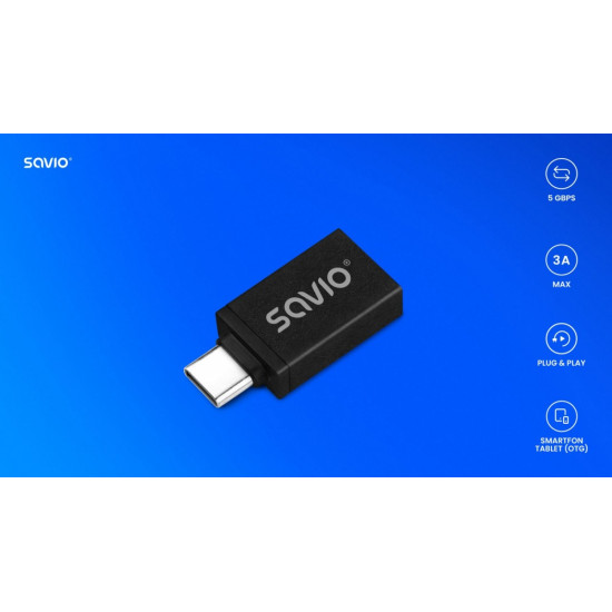 Adapter USB-A 3.1 (F)-USB-C 3.1 (M) AK-80 