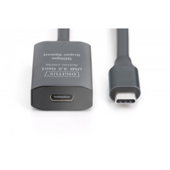 Kabel przedłużający aktywny USB-C - USB-C, USB 3.2 Gen1, 5Gbps, 5m 