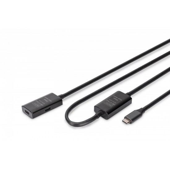 Kabel przedłużający aktywny USB-C - USB-C, USB 3.2 Gen1, 5Gbps, 10m 