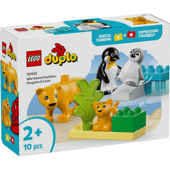 Klocki DUPLO 10442 Rodziny dzikich zwierząt: pingwiny i lwy 