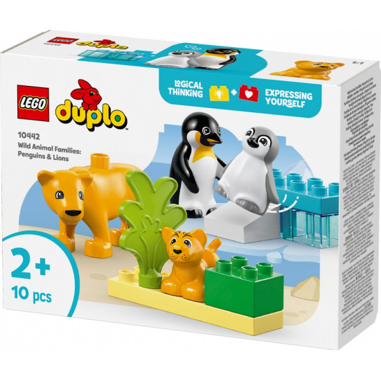 Klocki DUPLO 10442 Rodziny dzikich zwierząt: pingwiny i lwy 
