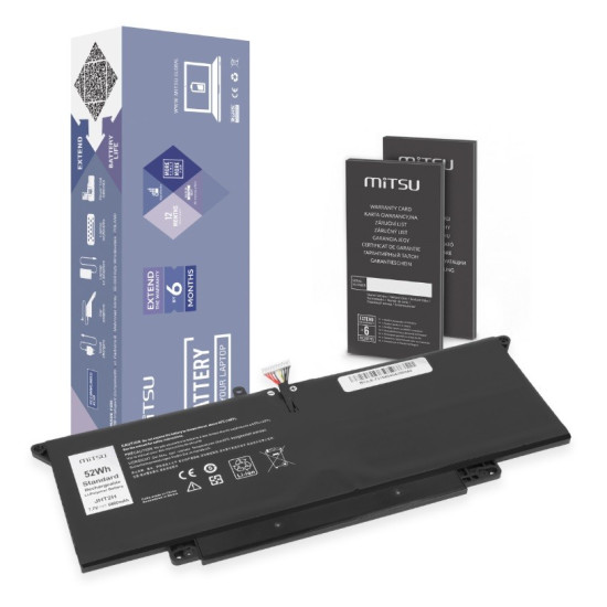 Bateria JHT2H do Dell Latitude 7410 2-in-1 7310 2-in-1 P33S P34S 6800 mAh (52 Wh) 7.7V